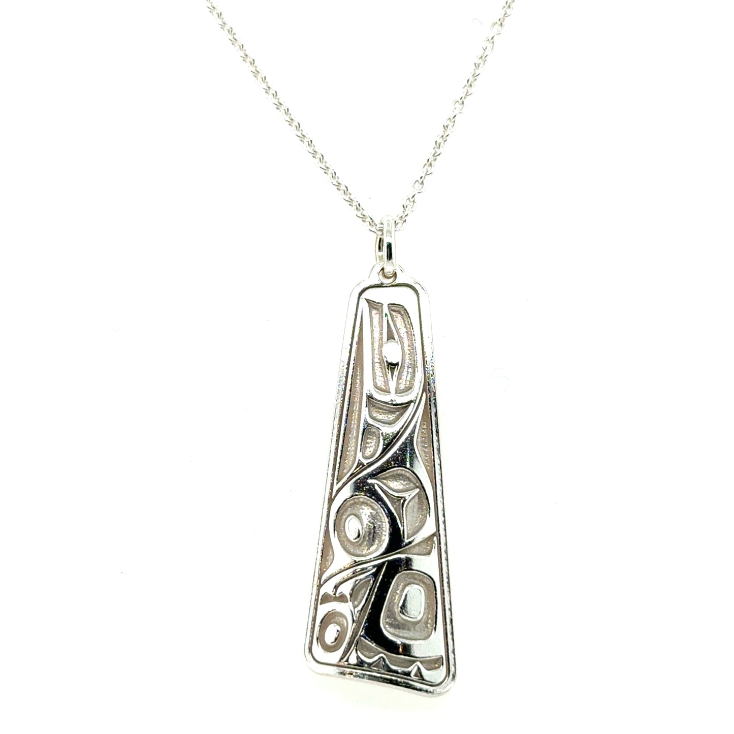 Pendant - Sterling Silver - Triangle - Raven - 38mm