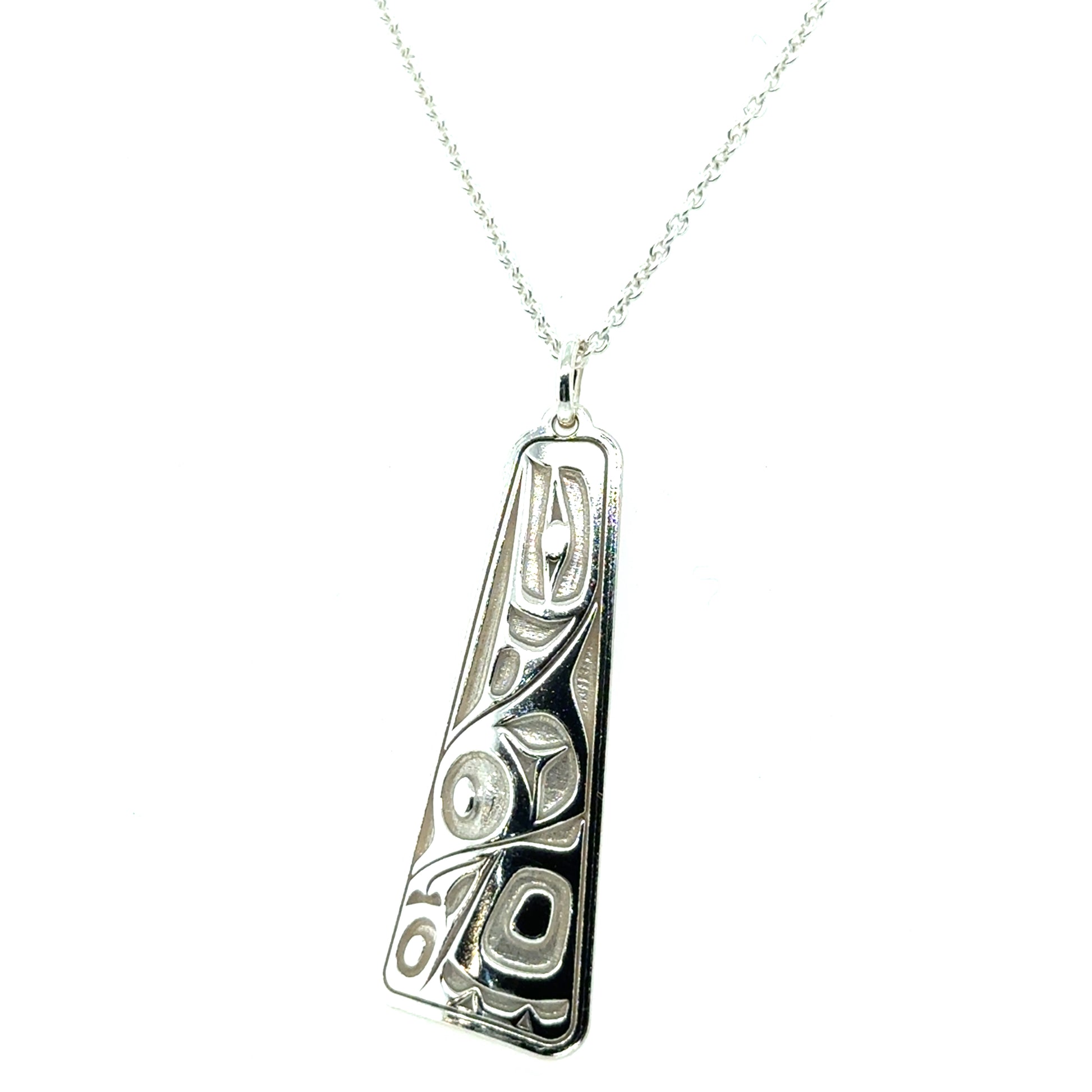 Pendant - Sterling Silver - Triangle - Raven - 38mm