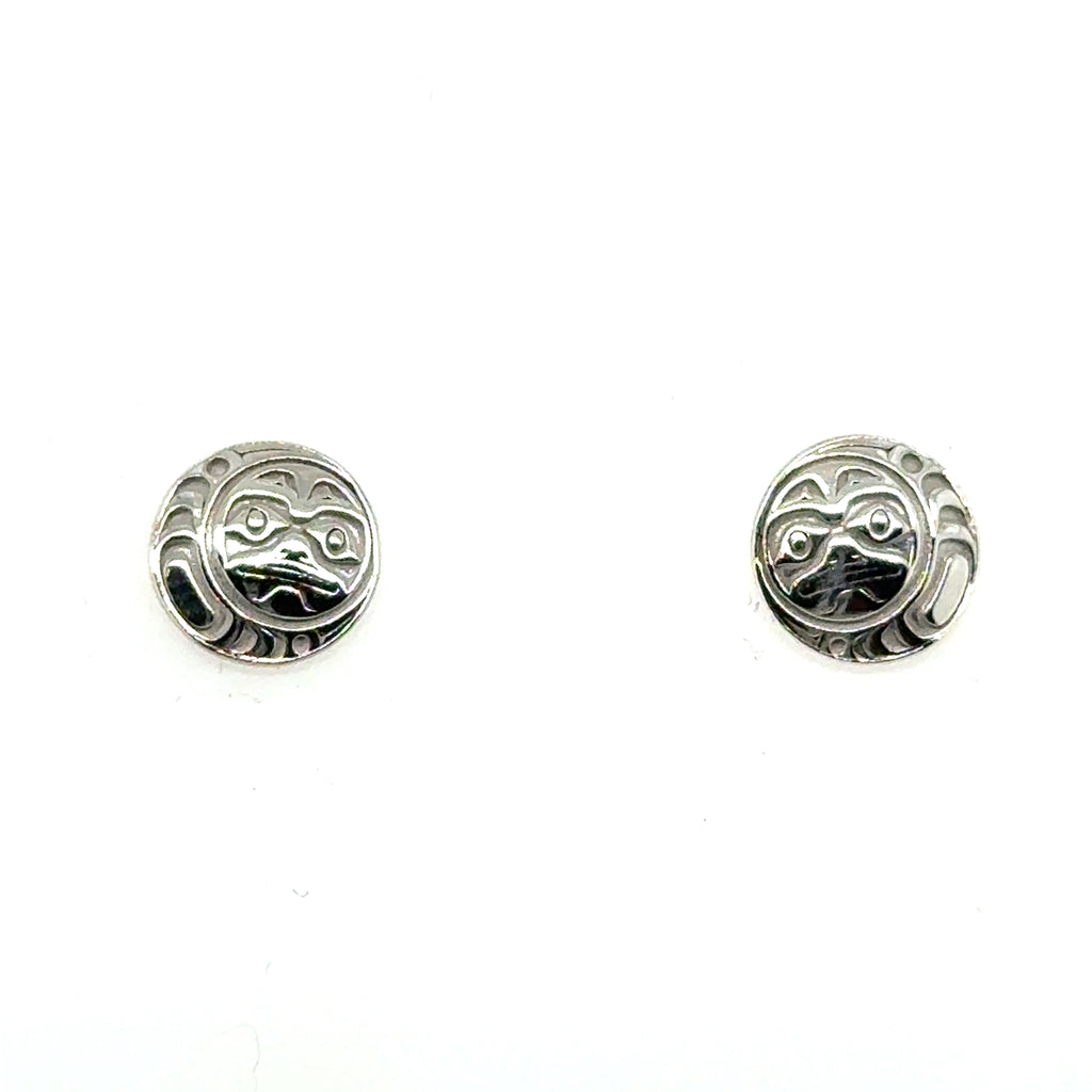 Studs - Sterling Silver - Round - Mini - 10mm - Moon