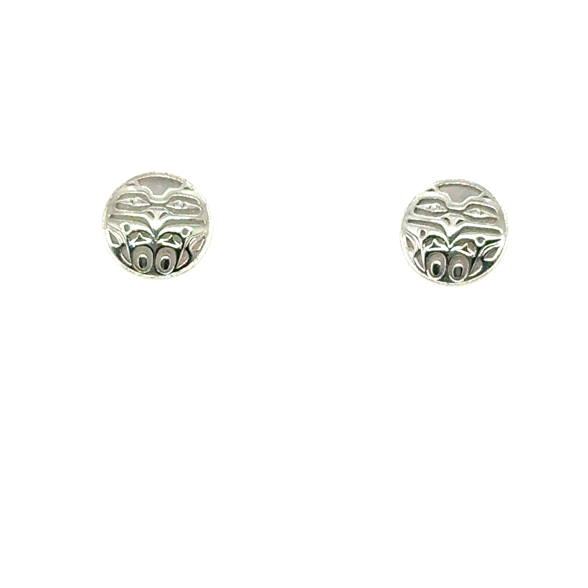 Studs - Sterling Silver - Round - Mini - 10mm - Eagle Front
