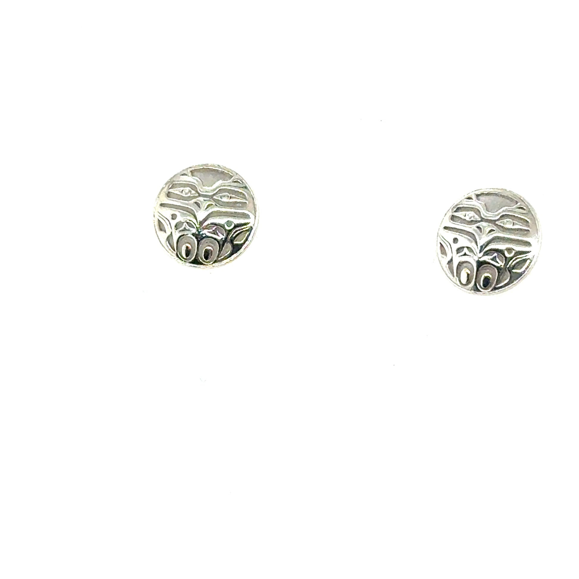 Studs - Sterling Silver - Round - Mini - 10mm - Eagle Front