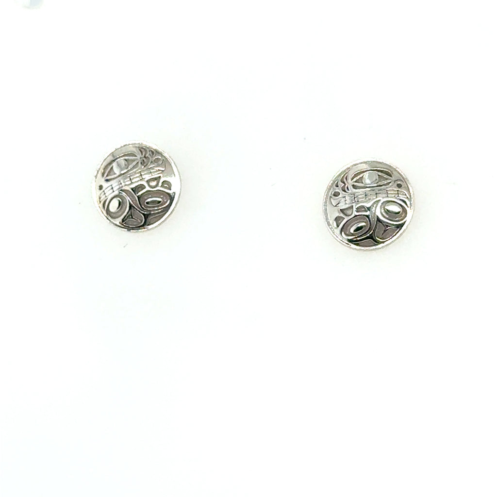 Studs - Sterling Silver - Round - Mini - 10mm - Orca 2