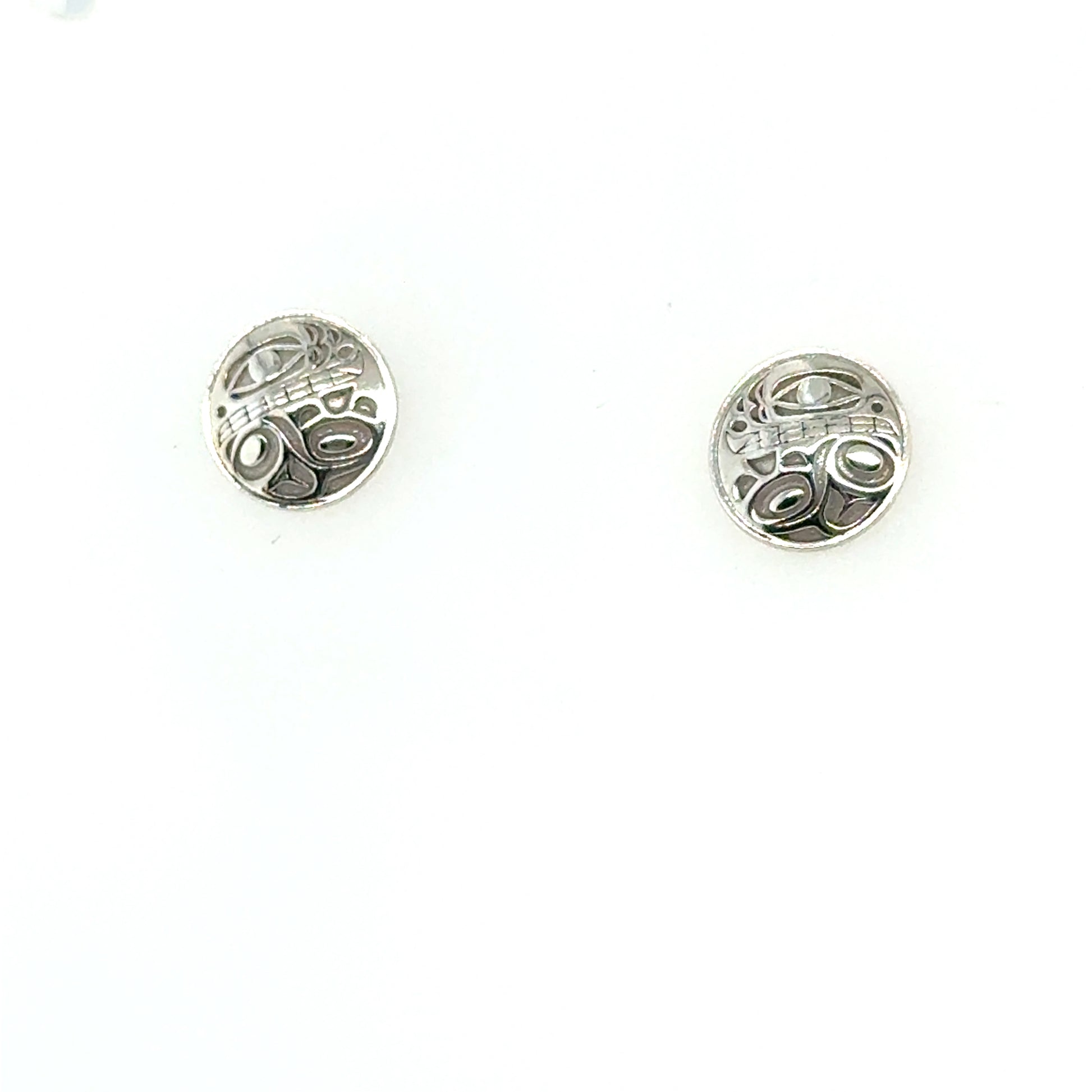Studs - Sterling Silver - Round - Mini - 10mm - Orca 2