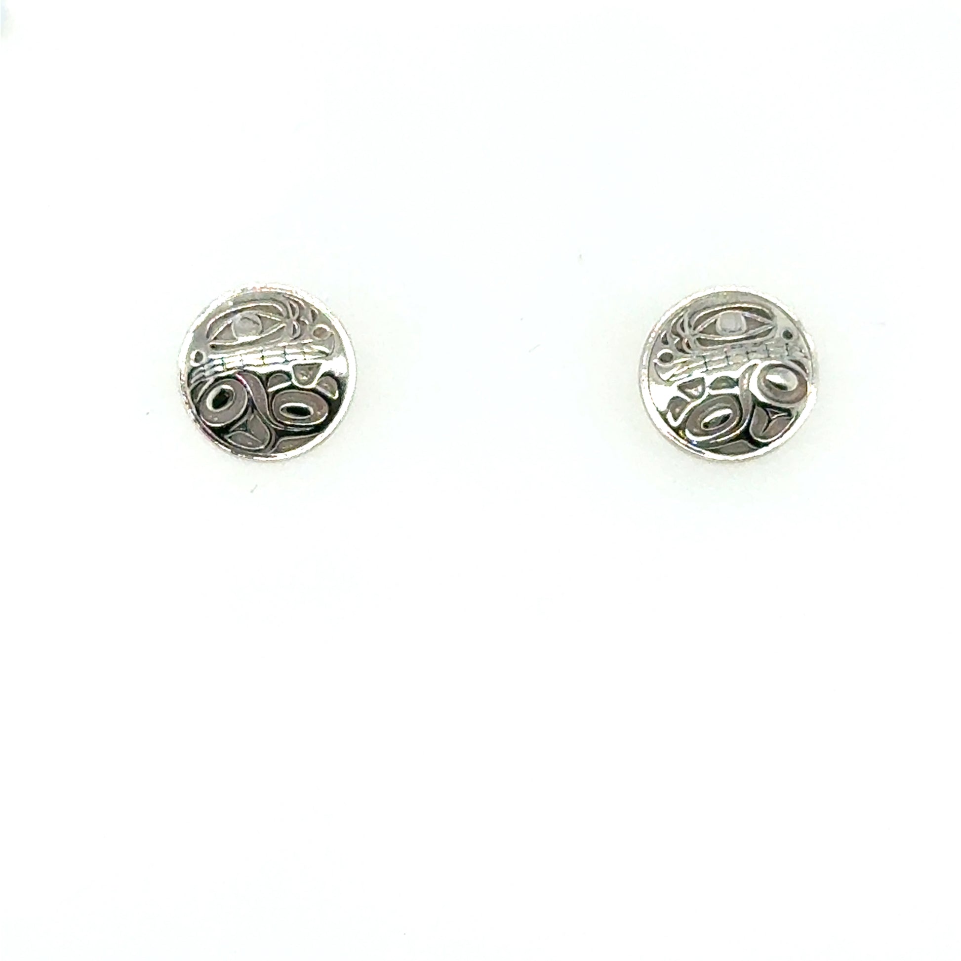 Studs - Sterling Silver - Round - Mini - 10mm - Orca 2
