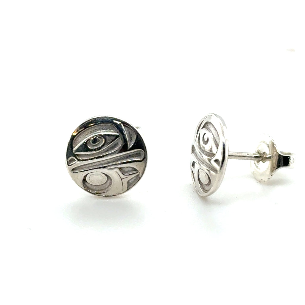 Studs - Sterling Silver - Round - Mini - 10mm - Eagle