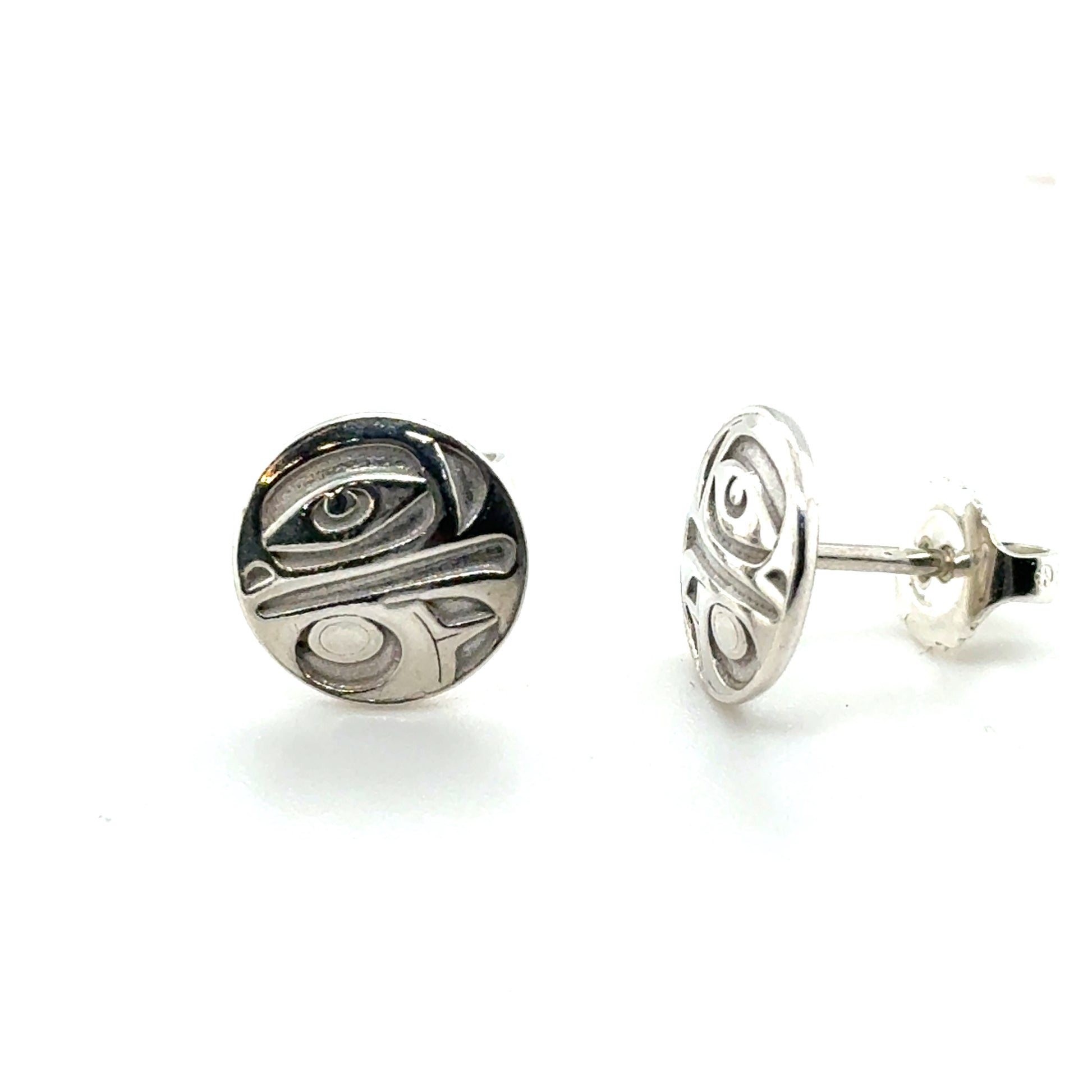 Studs - Sterling Silver - Round - Mini - 10mm - Eagle