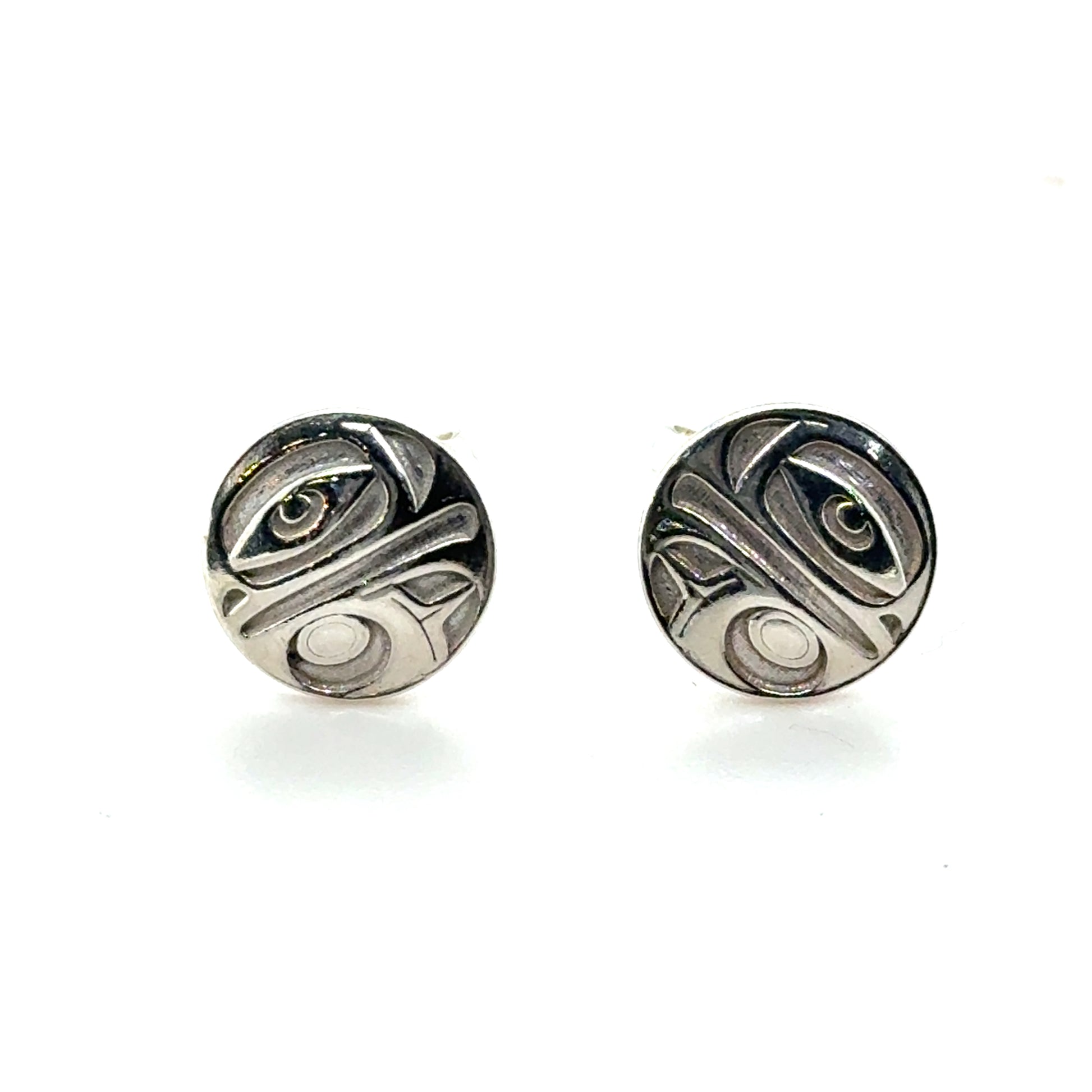 Studs - Sterling Silver - Round - Mini - 10mm - Eagle