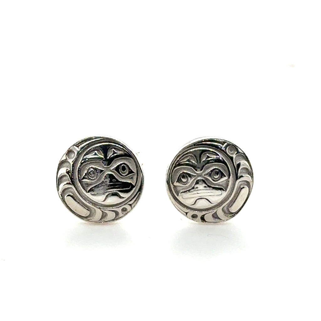 Studs - Sterling Silver - Round - Mini - 10mm - Moon