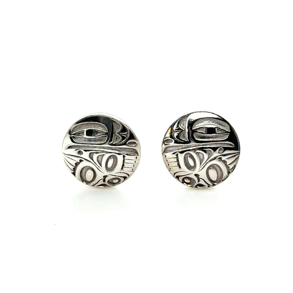 Studs - Sterling Silver - Round - Mini - 10mm - Raven