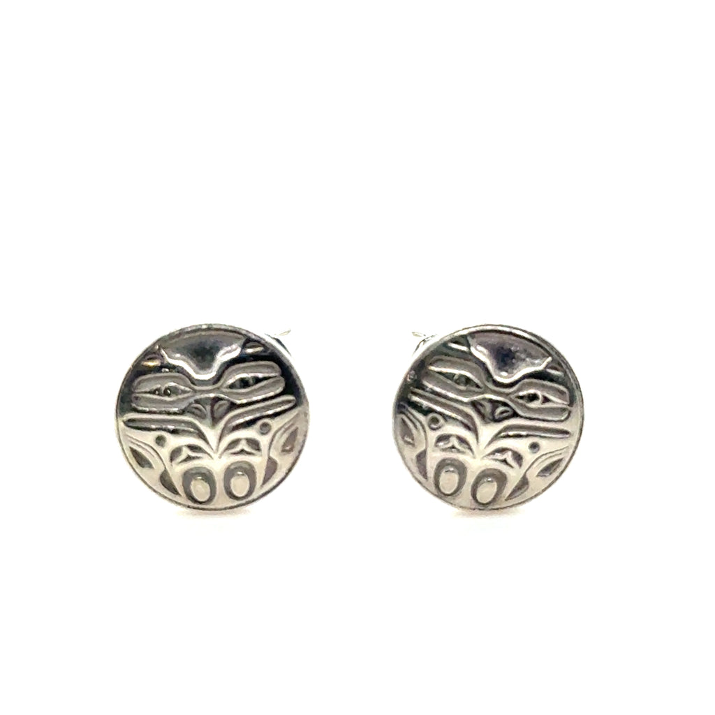 Studs - Sterling Silver - Round - Mini - 10mm - Eagle Front