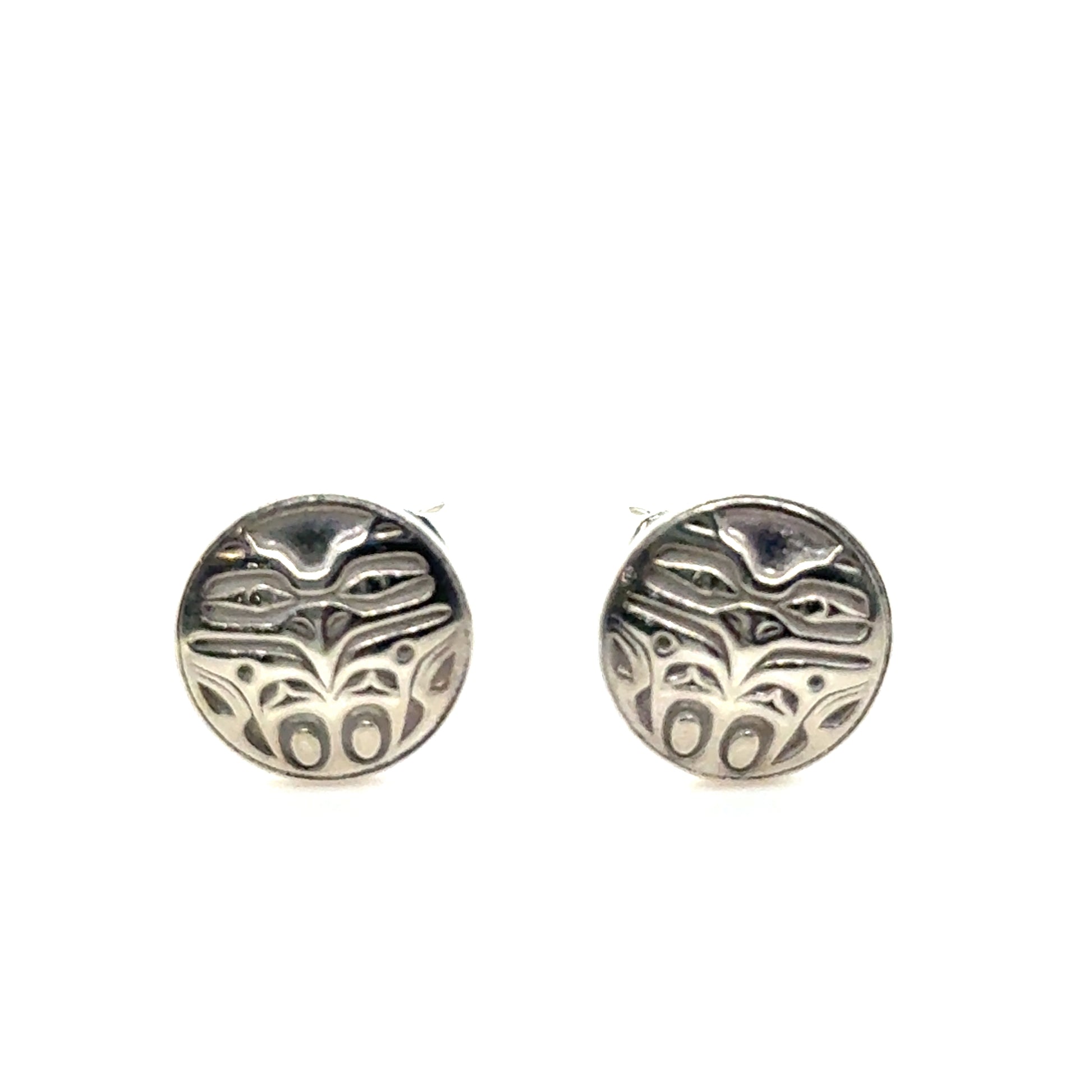 Studs - Sterling Silver - Round - Mini - 10mm - Eagle Front