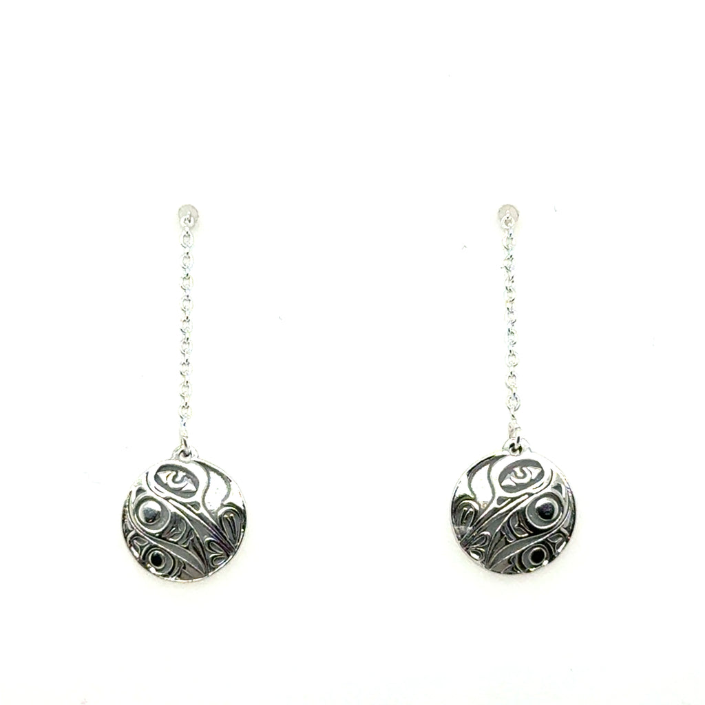 Earrings - Sterling Silver - Drop - Threaders - Hummingbird - 10mm