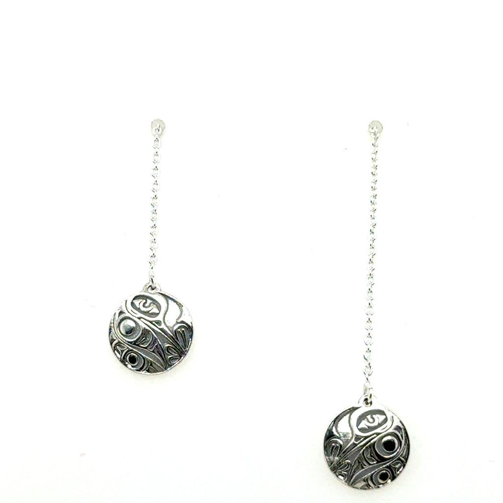 Earrings - Sterling Silver - Drop - Threaders - Hummingbird - 10mm