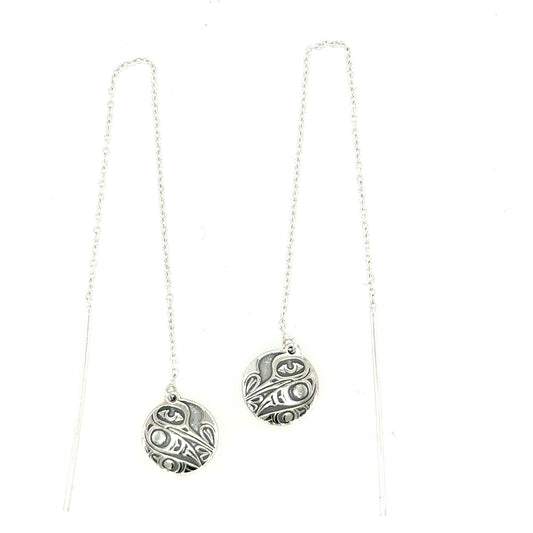 Earrings - Sterling Silver - Drop - Threaders - Hummingbird - 10mm