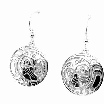 Earrings - Sterling Silver - Drop - Round - Moon - 20mm