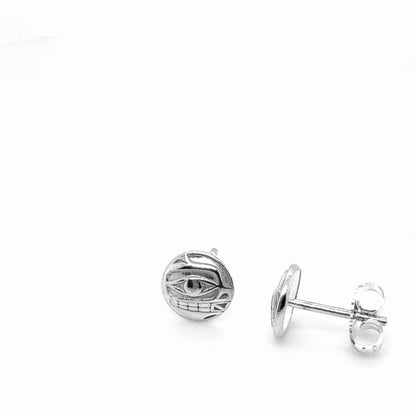 Studs - Sterling Silver - Round - Micro - Bear - 8mm