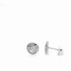 Studs - Sterling Silver - Round - Micro - Wolf - 8mm