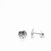 Studs - Sterling Silver - Round - Micro - Orca - 8mm