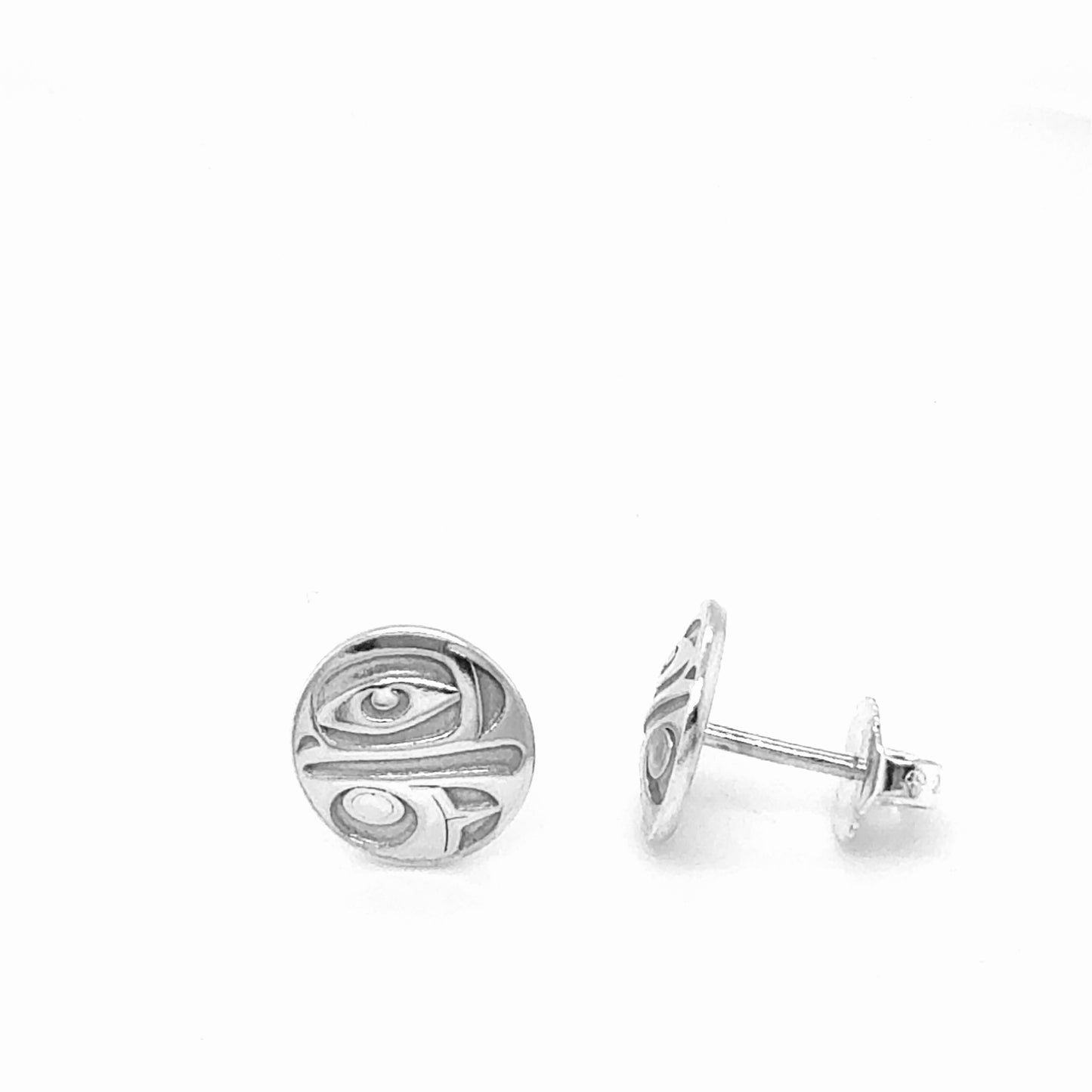 Studs - Sterling Silver - Round - Mini - Eagle - 10mm
