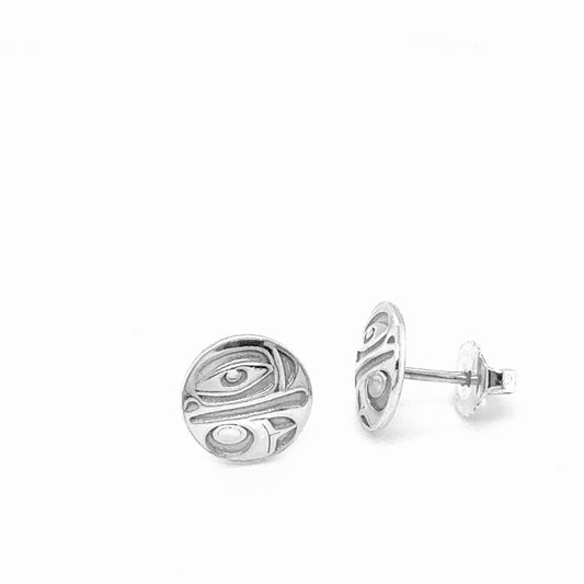 Studs - Sterling Silver - Round - Mini - Eagle - 10mm