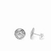 Studs - Sterling Silver - Round - Mini - Wolf - 10mm