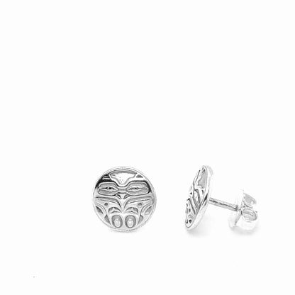 Studs - Sterling Silver - Round - Mini - Eagle Front - 10mm