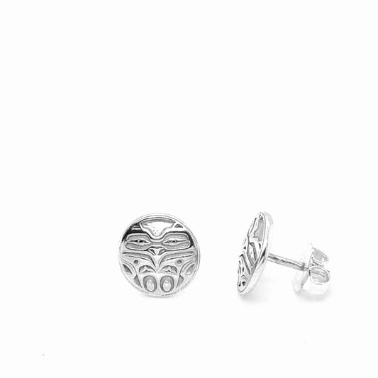 Studs - Sterling Silver - Round - Mini - Eagle Front - 10mm