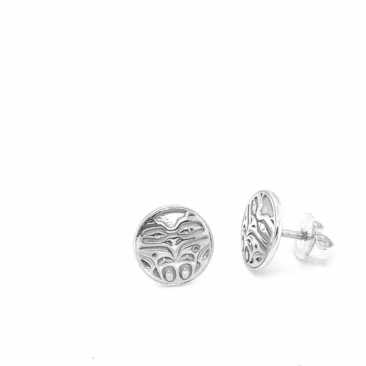 Studs - Sterling Silver - Round - Mini - Eagle Front - 10mm