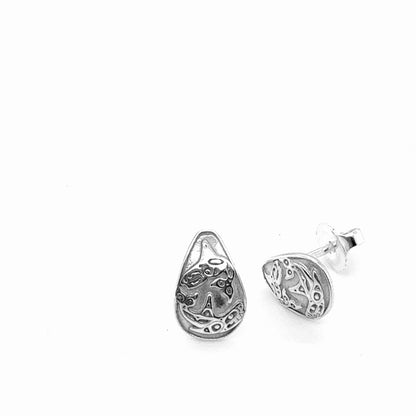 Studs - Sterling Silver - Teardrop - Mini - Orcas - 10mm