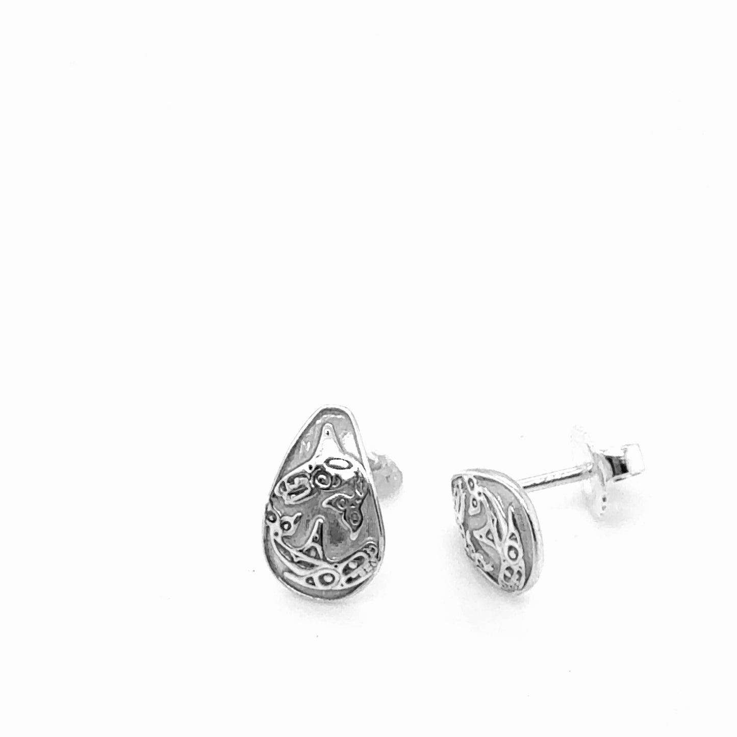 Studs - Sterling Silver - Teardrop - Mini - Orcas - 10mm