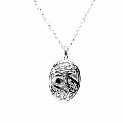 Pendant - Sterling Silver - Oval - Mini - Eagle - 18mm