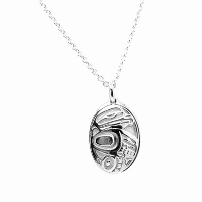 Pendant - Sterling Silver - Oval - Mini - Eagle - 18mm
