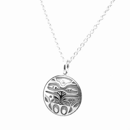 Pendant - Sterling Silver - Round - Eagle Front - Mini - 15mm