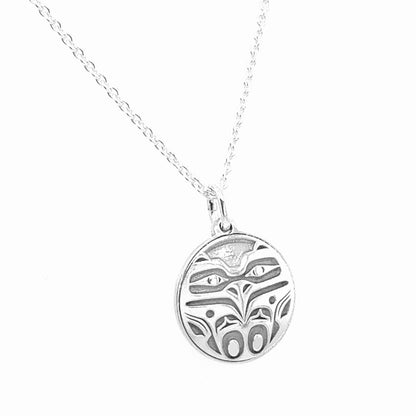 Pendant - Sterling Silver - Round - Eagle Front - Mini - 15mm