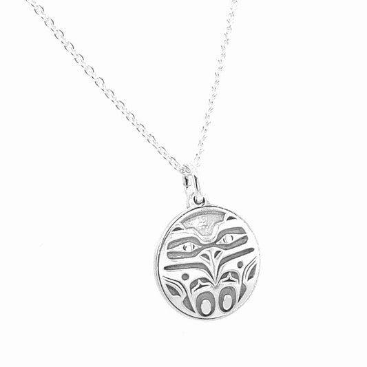 Pendant - Sterling Silver - Round - Eagle Front - Mini - 15mm