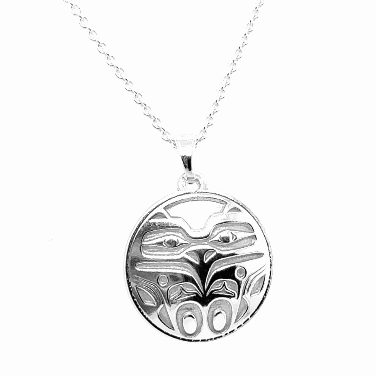 Pendant - Sterling Silver - Round - Eagle Front - Small - 20mm