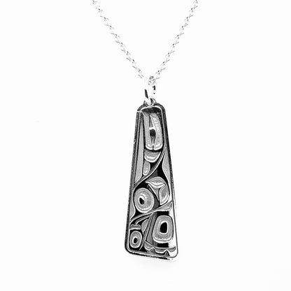 Pendant - Sterling Silver - Triangle - Raven - 30mm