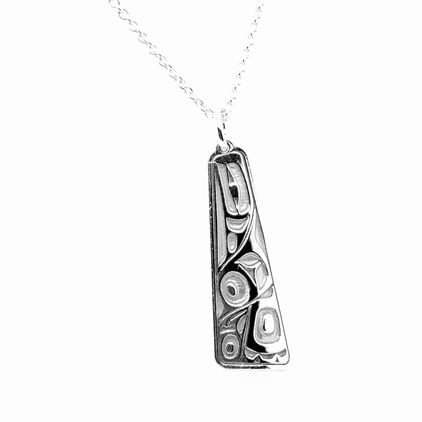 Pendant - Sterling Silver - Triangle - Raven - 30mm