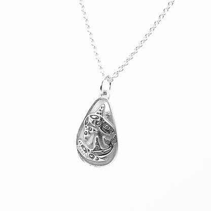 Pendant - Sterling Silver - Teardrop - Orcas - Mini - 20mm