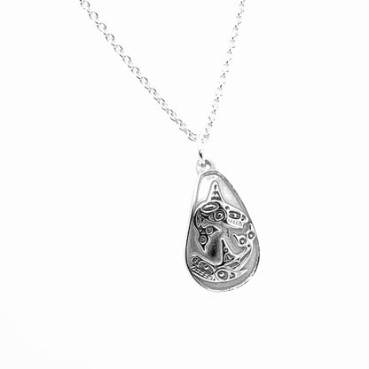 Pendant - Sterling Silver - Teardrop - Orcas - Mini - 20mm
