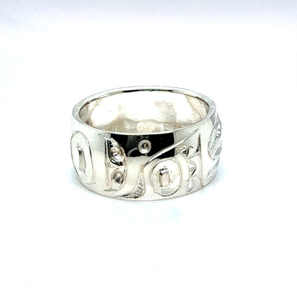 Ring - Sterling Silver - 3/8" - Hawk - Size 10