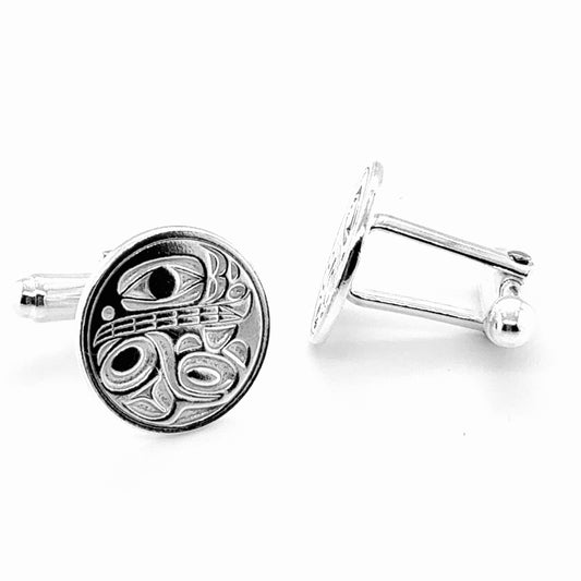 Cufflinks - Sterling Silver - Orca 2 - 16mm