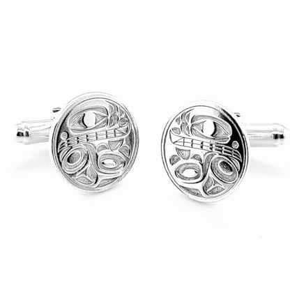 Cufflinks - Sterling Silver - Orca 2 - 16mm