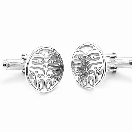 Cufflinks - Sterling Silver - Eagle Front - 16mm