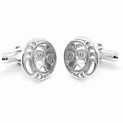 Cufflinks - Sterling Silver - Moon - 16mm