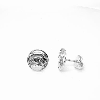 Studs - Sterling Silver - Round - Mini - Bear - 10mm