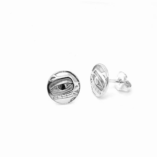 Studs - Sterling Silver - Round - Mini - Bear - 10mm