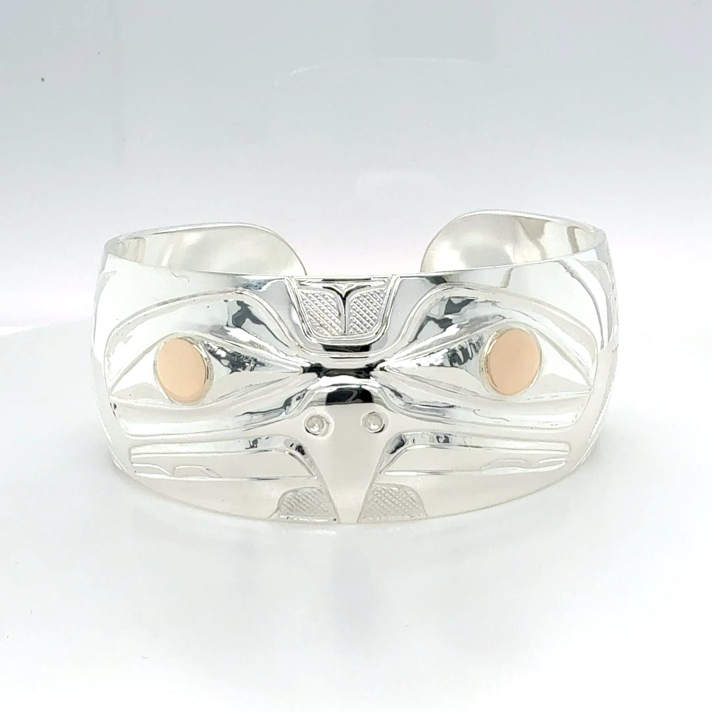 Bracelet - Sterling Silver & 14k - 1" - Eagle Front