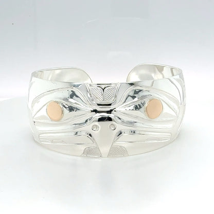 Bracelet - Sterling Silver & 14k - 1" - Eagle Front