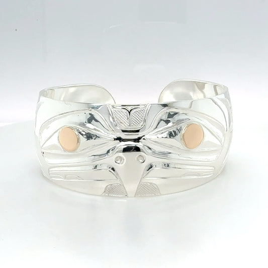 Bracelet - Sterling Silver & 14k - 1" - Eagle Front